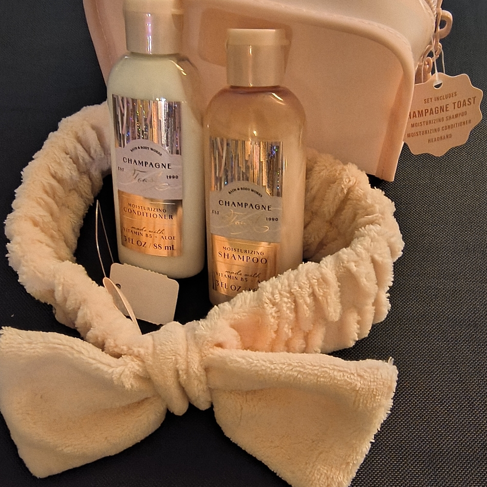 Bath & Body Works Champagne Toast Shampoo Conditioner and Gold